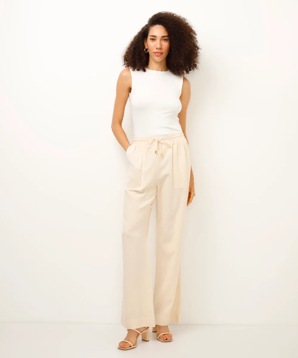 regata de viscose com botões canelada off white — foto 3