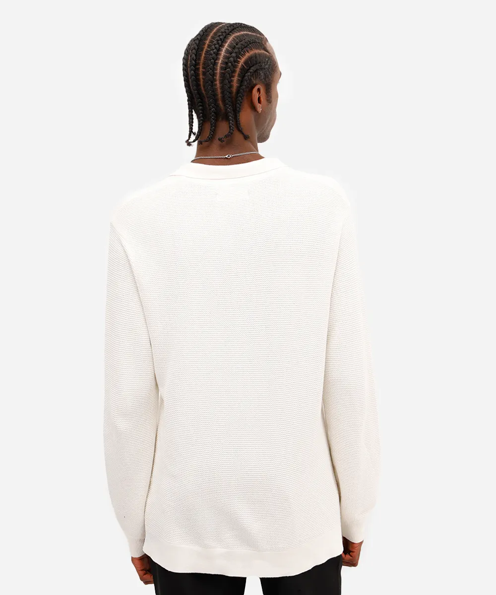 polo masculina de tricot manga longa off white — foto 2