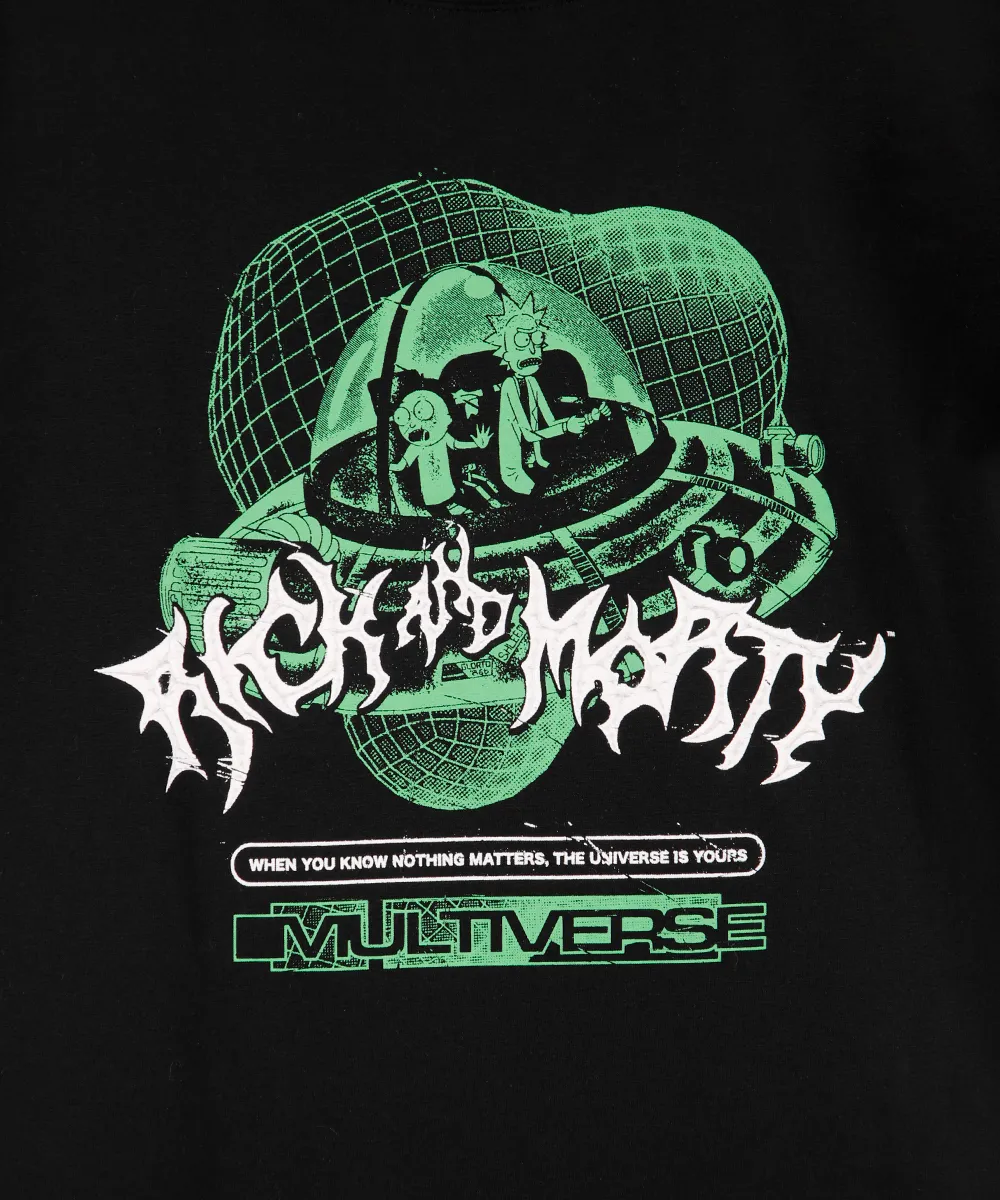 camiseta infantil rick and morty nave espacial - preto — foto 2