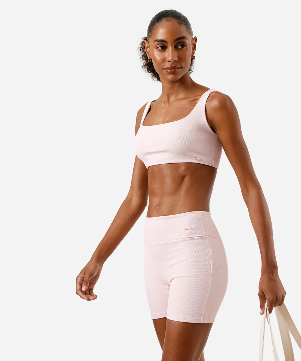 top feminino esportivo canelado rosa