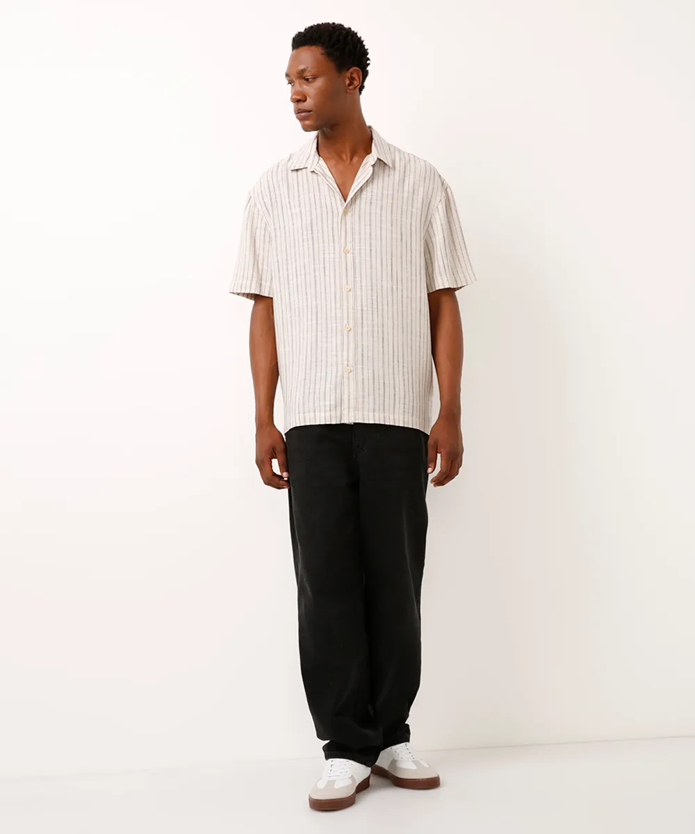 camisa de algodão listrada off white — foto 3