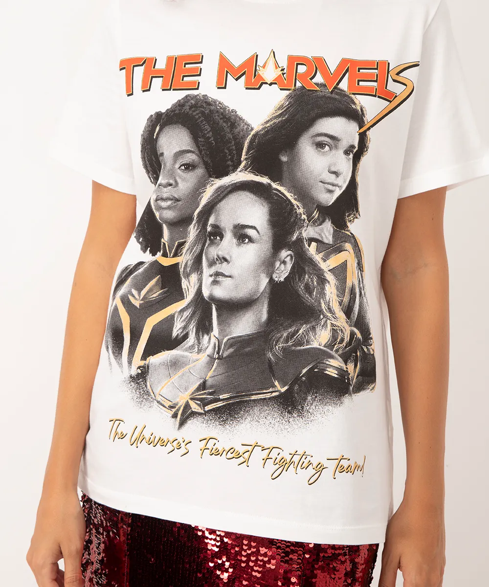 camiseta de algodão the marvels manga curta off white — foto 2
