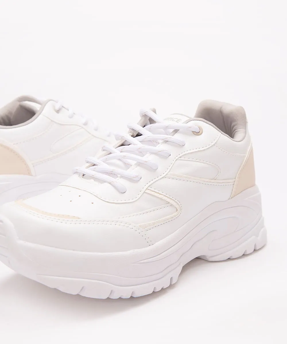 tênis chunky com recortes branco — foto 4