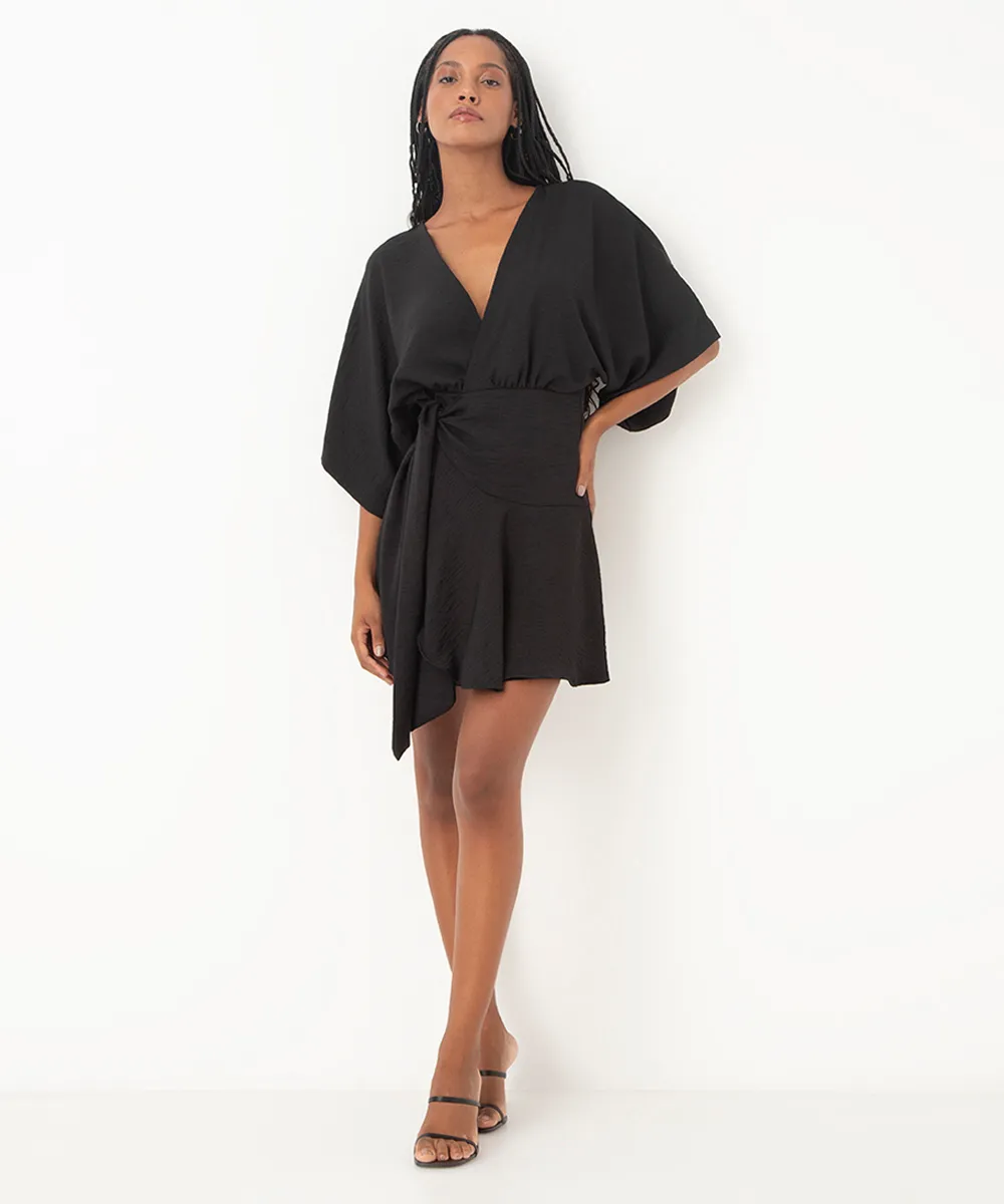 vestido transpassado curto preto — foto 3