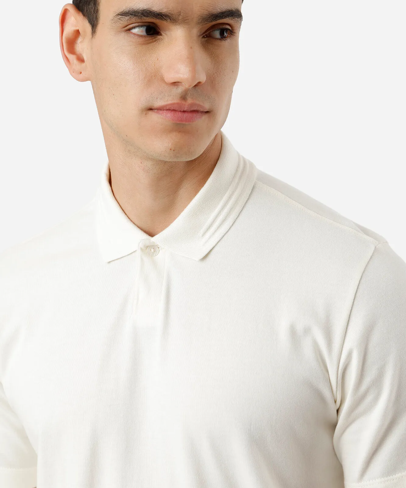 polo masculina de algodão manga curta off white — foto 4