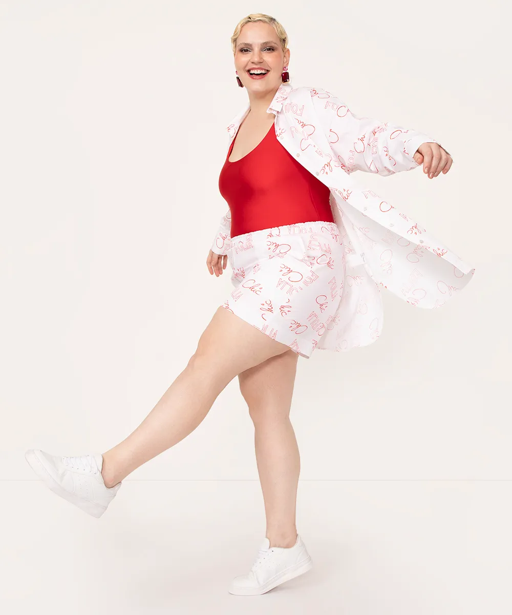 short de algodão folia chic alexia hentsch off white — foto 5
