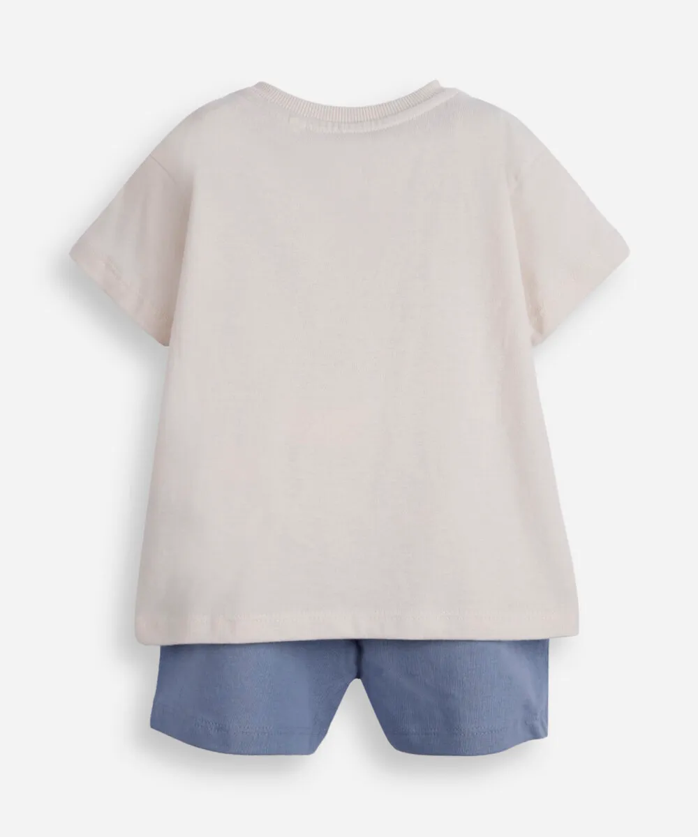 conjunto infantil de algodão mickey bege — foto 3