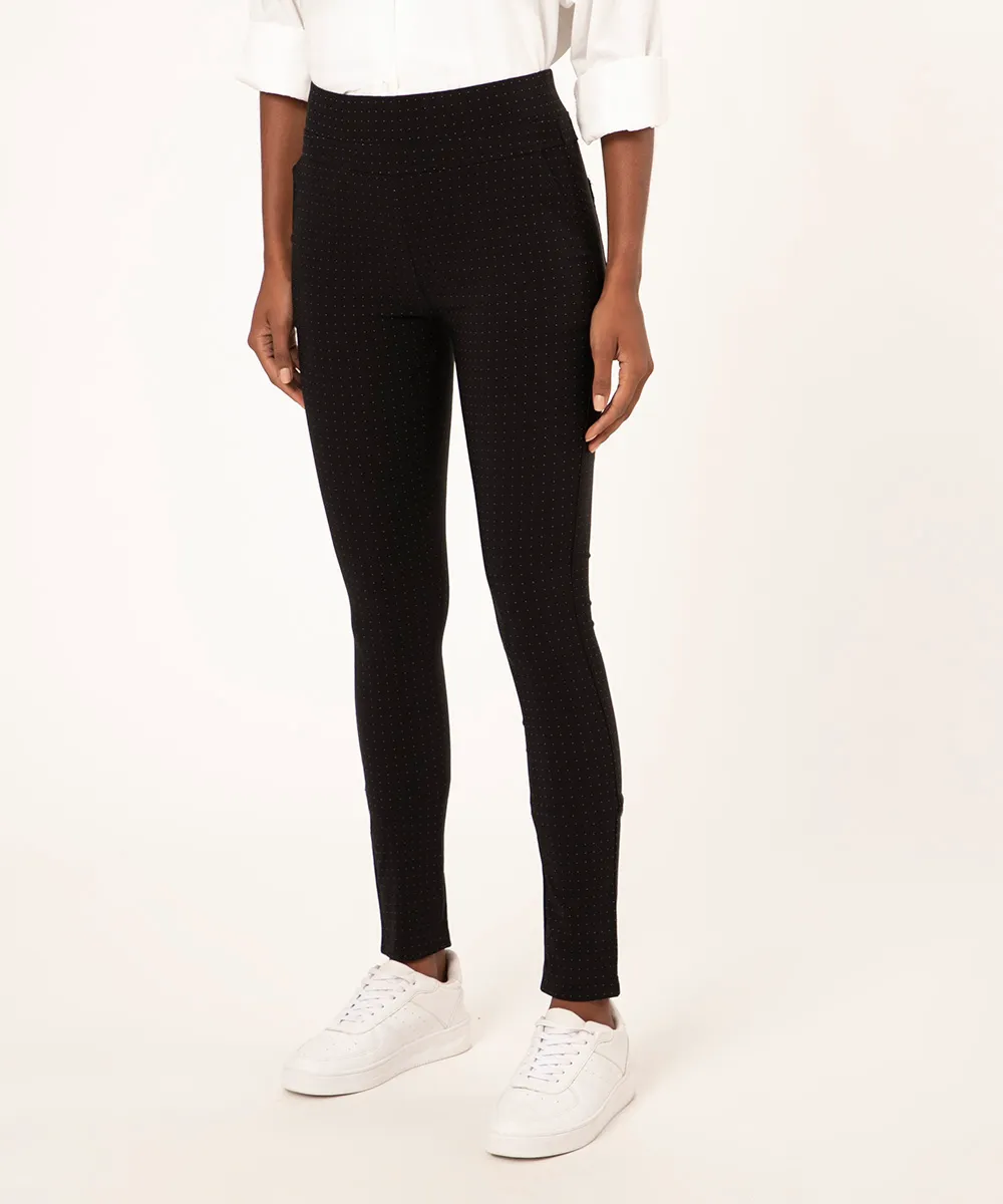 calça legging em jacquard poá preta — foto 2