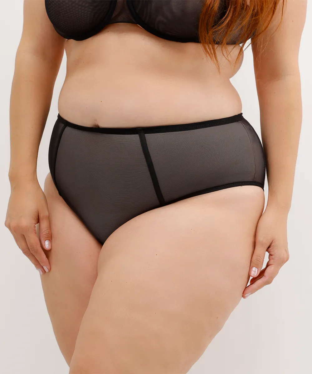 calcinha feminina cintura alta plus size mindset preta — foto 2