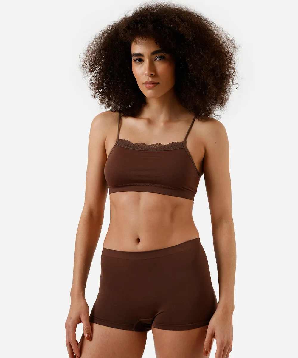 kit de 2 calcinhas boyshort de poliamida sem costura colorido