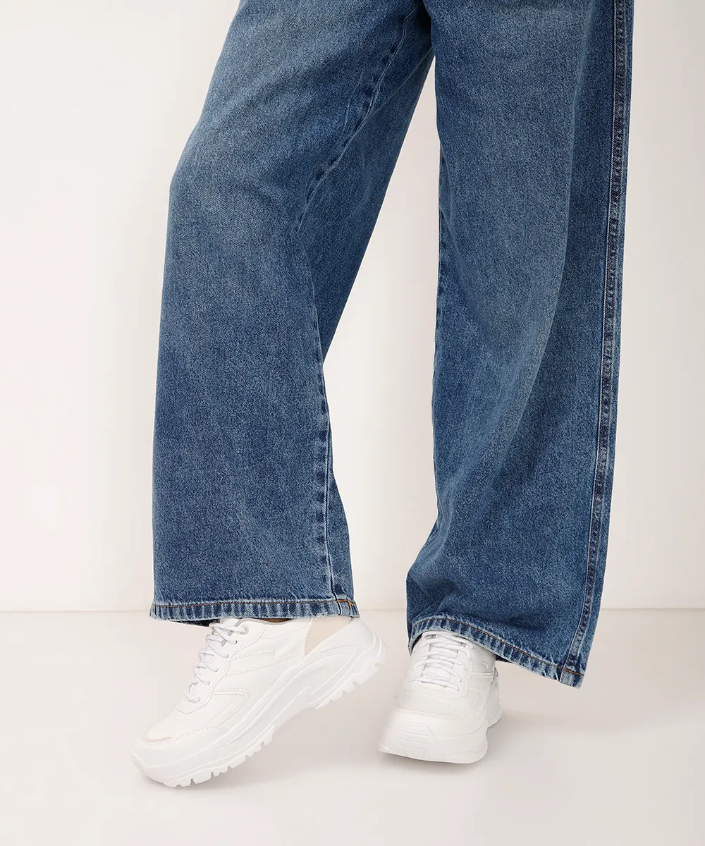 tênis chunky com recortes branco — foto 2