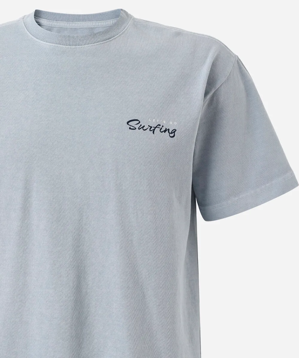 camiseta juvenil de algodão mangas curtas azul — foto 3