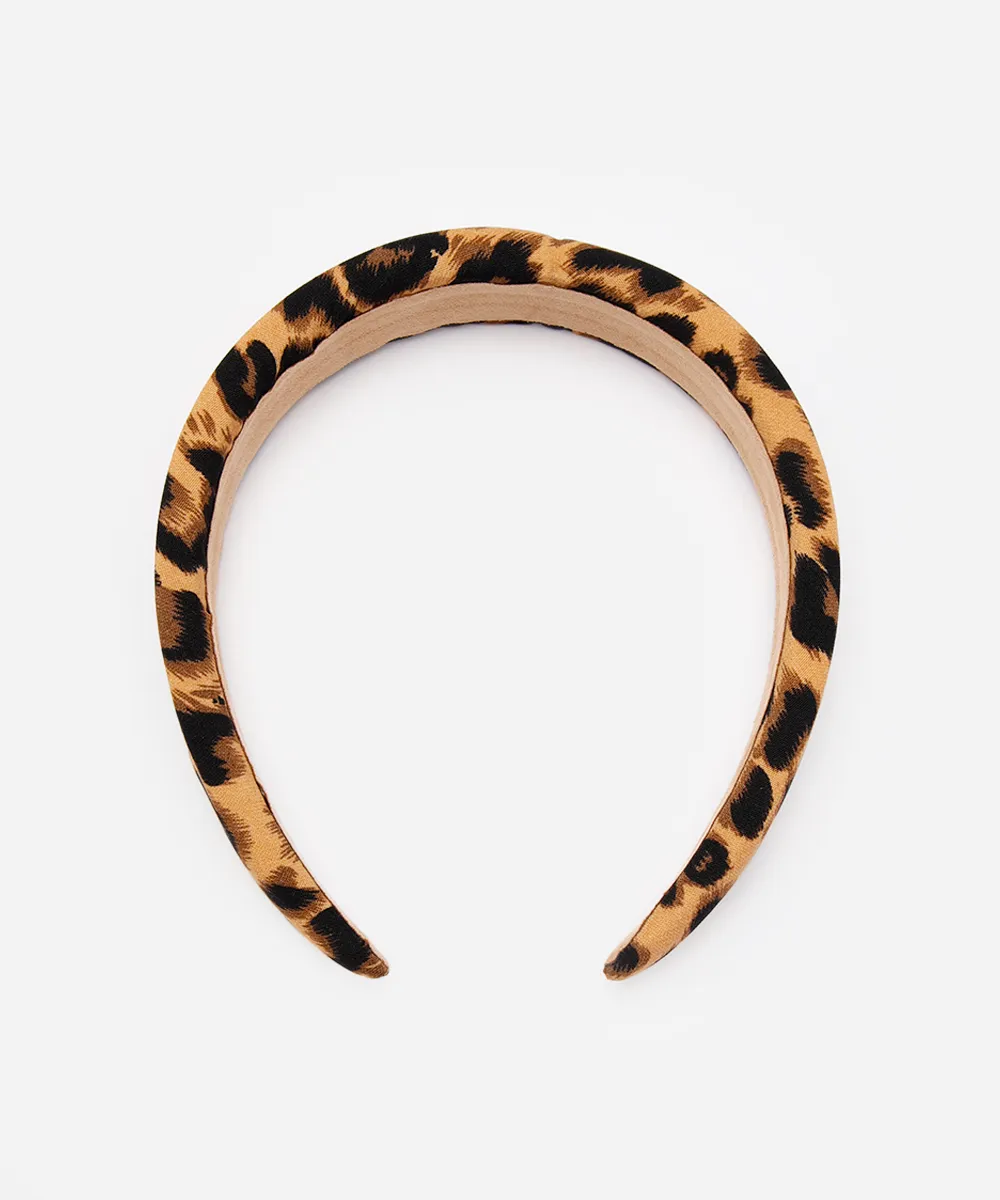tiara de cabelo animal print bege — foto 2