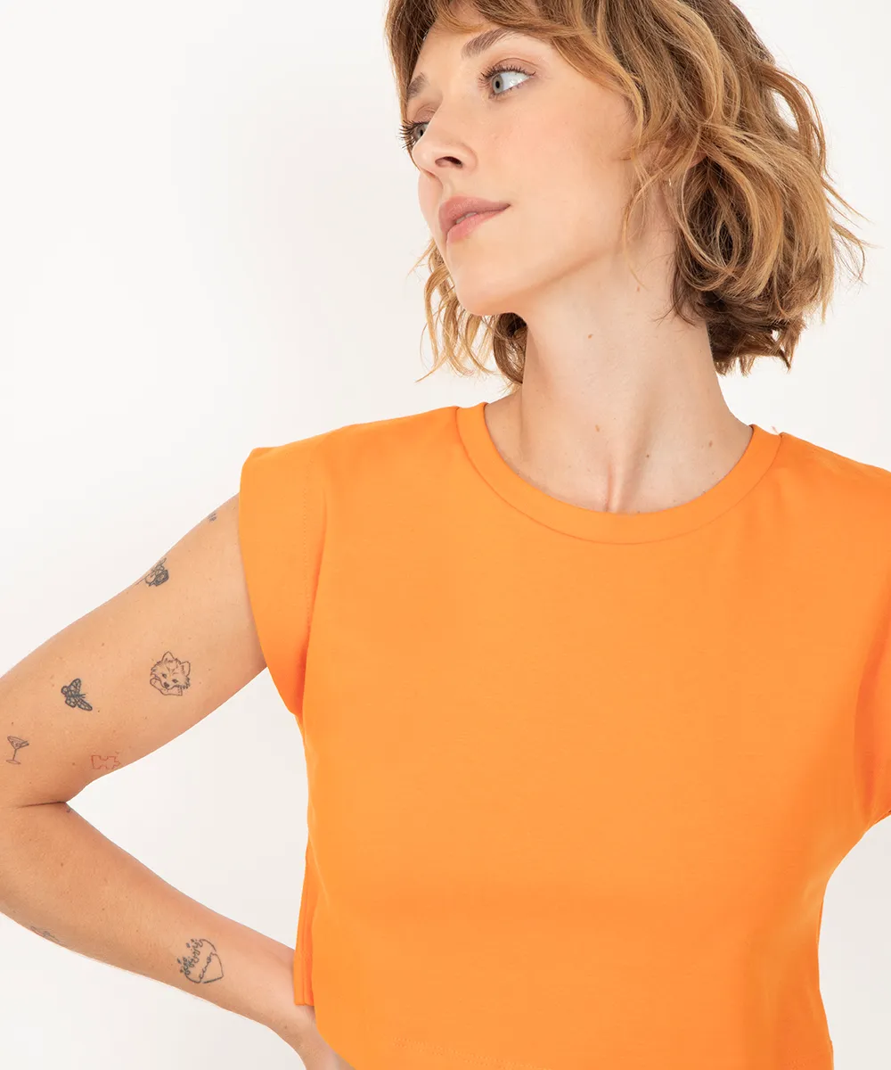 blusa de algodão muscle tee laranja — foto 4