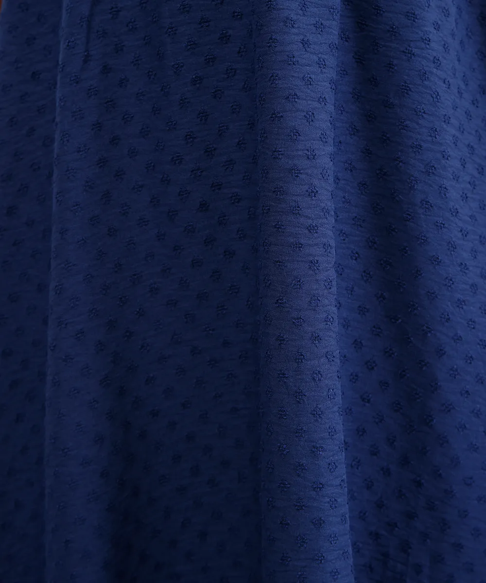 vestido curto feminino texturizado manga bufante azul — foto 5