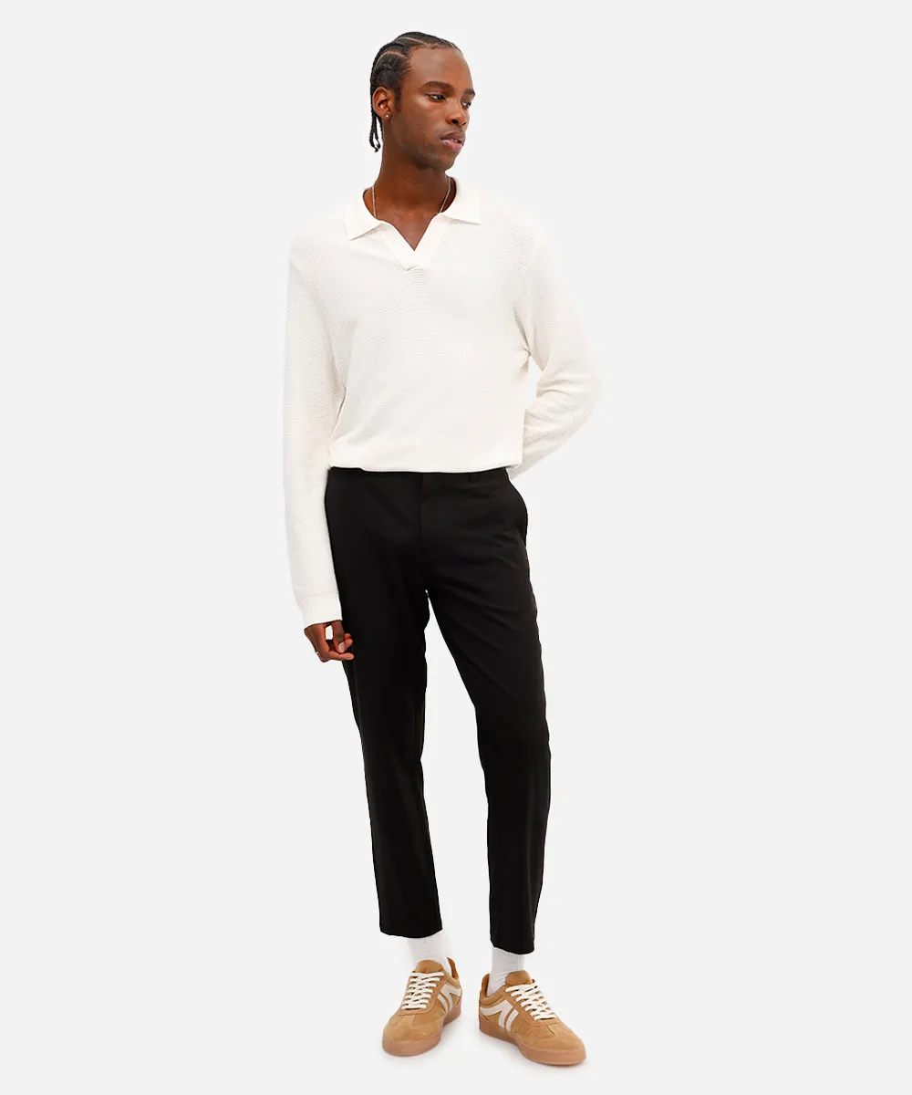 polo masculina de tricot manga longa off white — foto 3