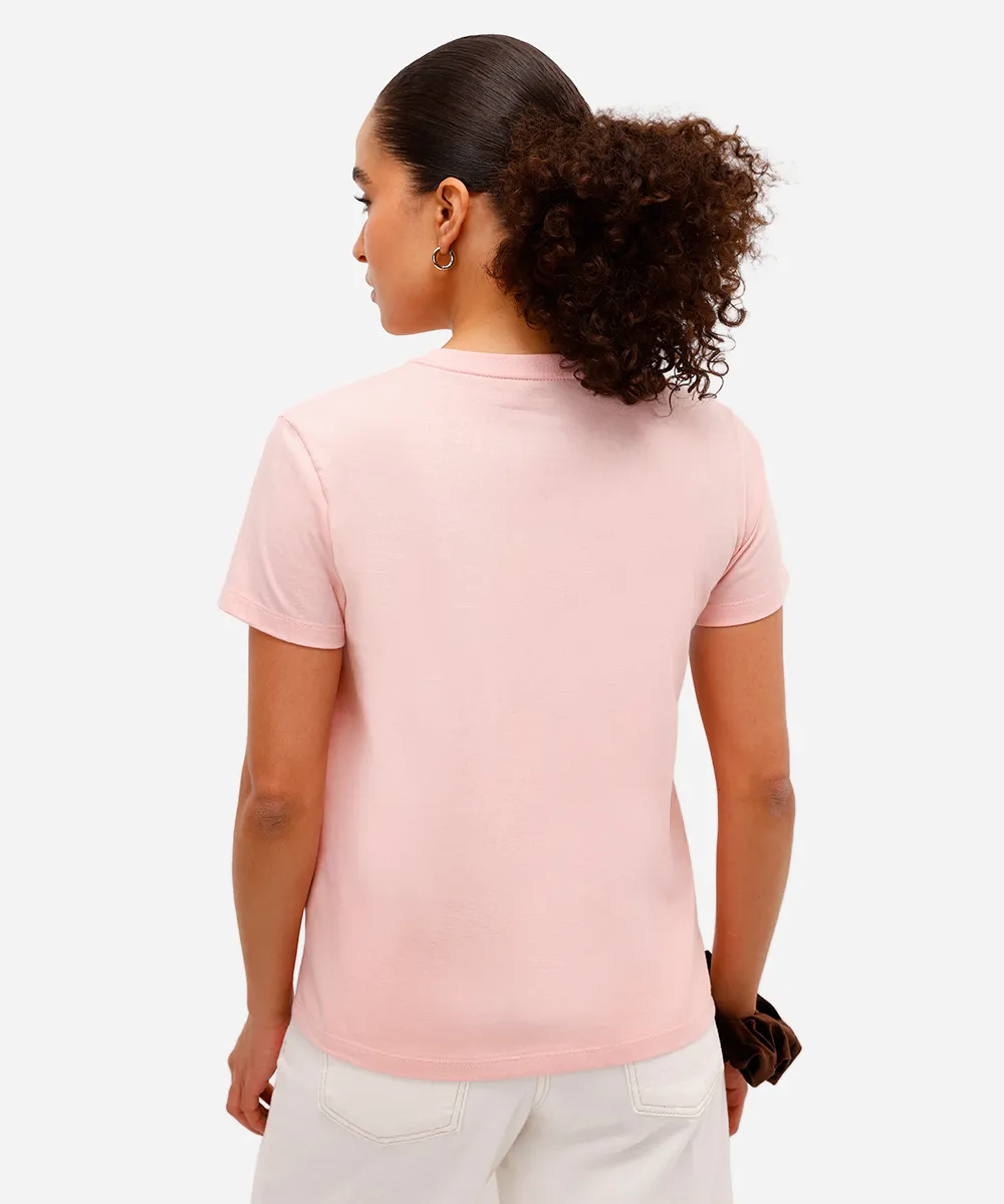 camiseta feminina de algodão garfield rosa — foto 2