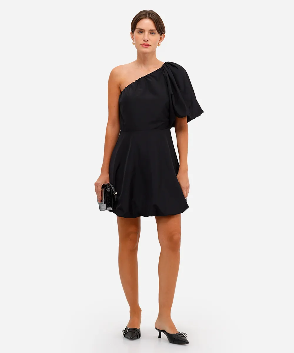 vestido curto balonê feminino manga bufante preto — foto 3