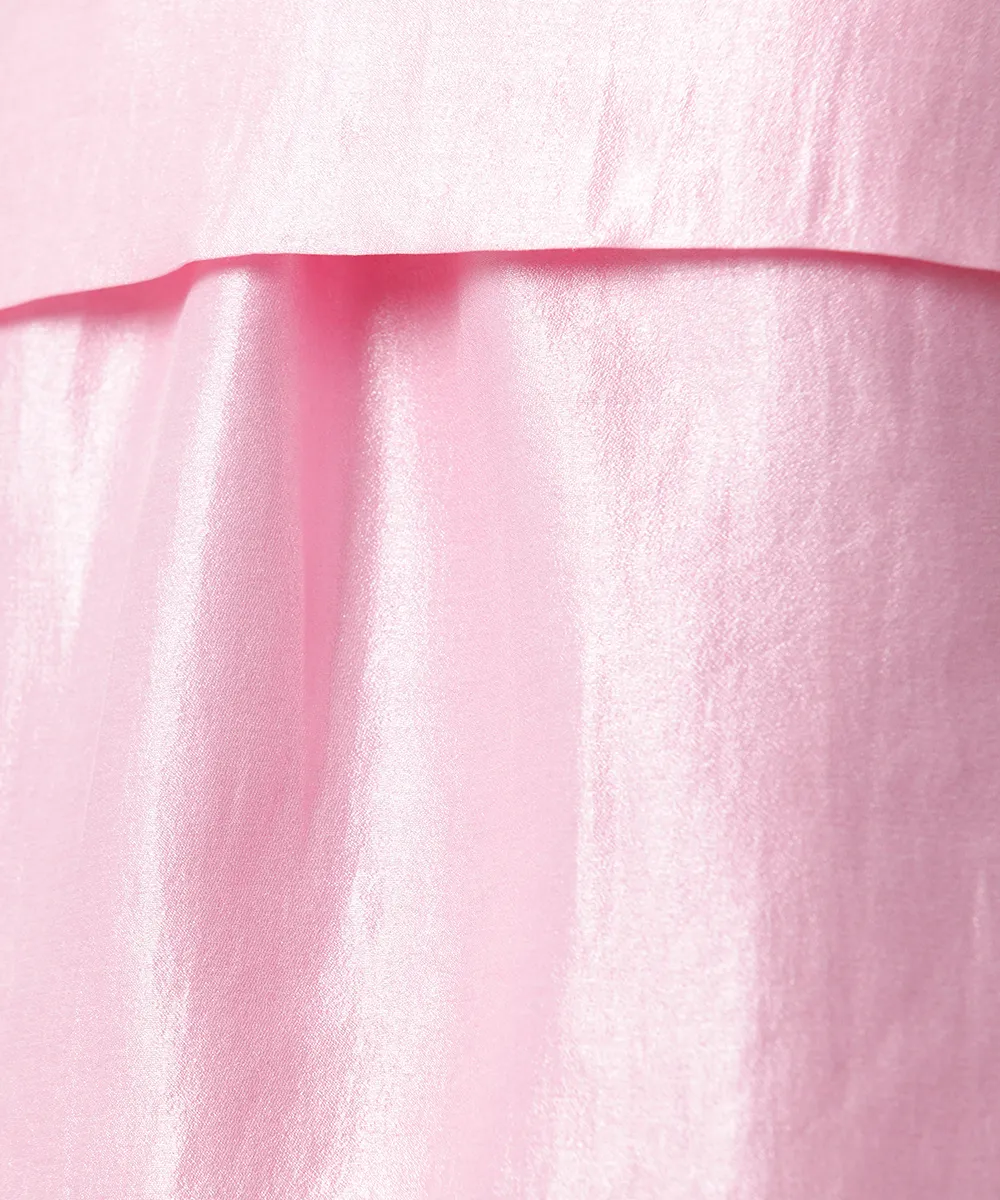 blusa feminina sem alça com laço acetinada mindset rosa — foto 5