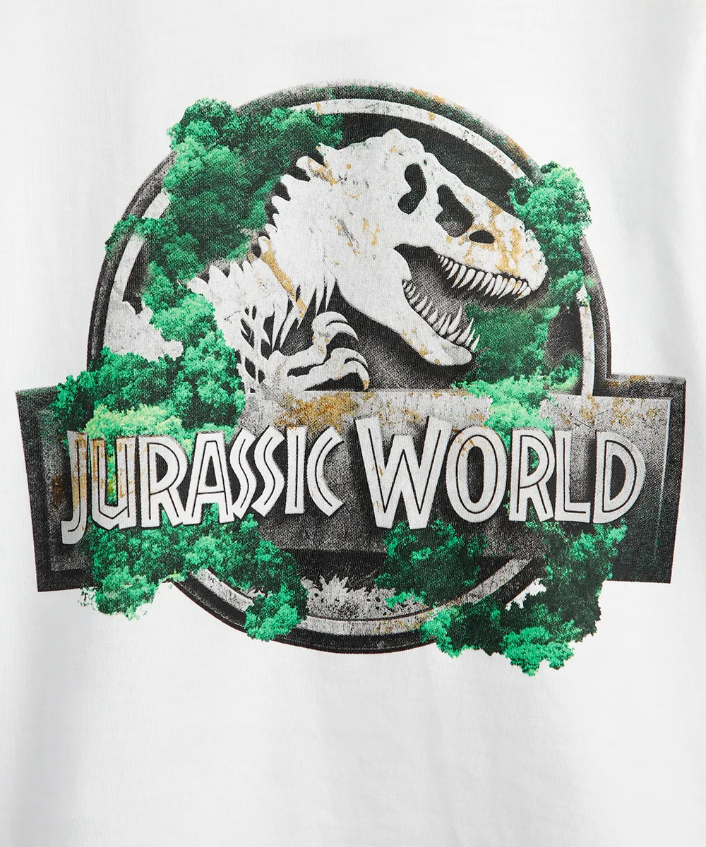 camiseta infantil de algodão jurassic park off white — foto 2