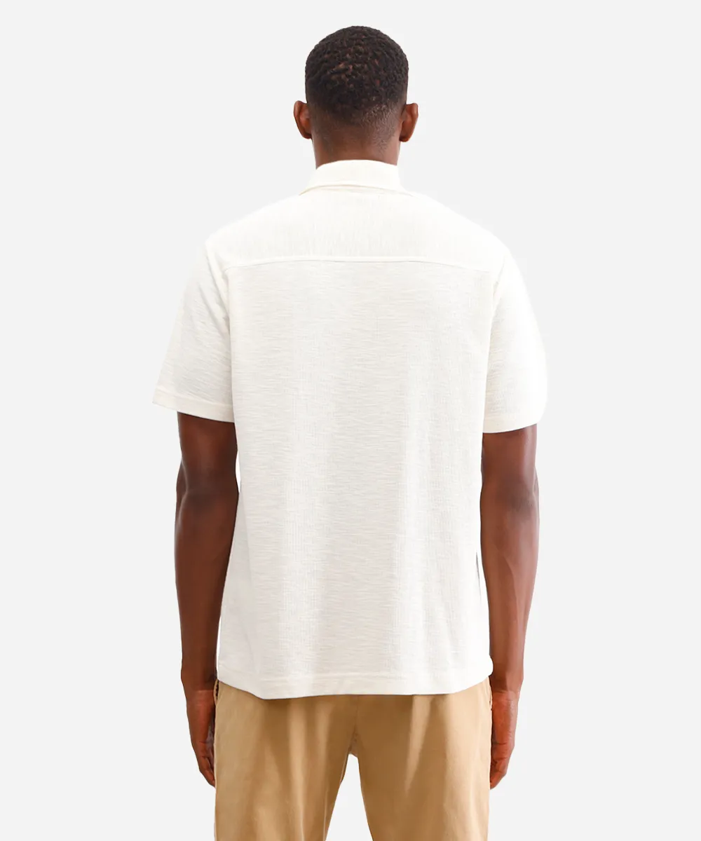 polo masculina de algodão texturizada off white — foto 2