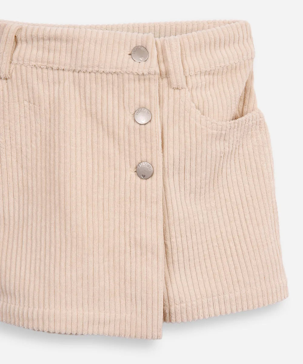 short saia infantil texturizada bege — foto 3
