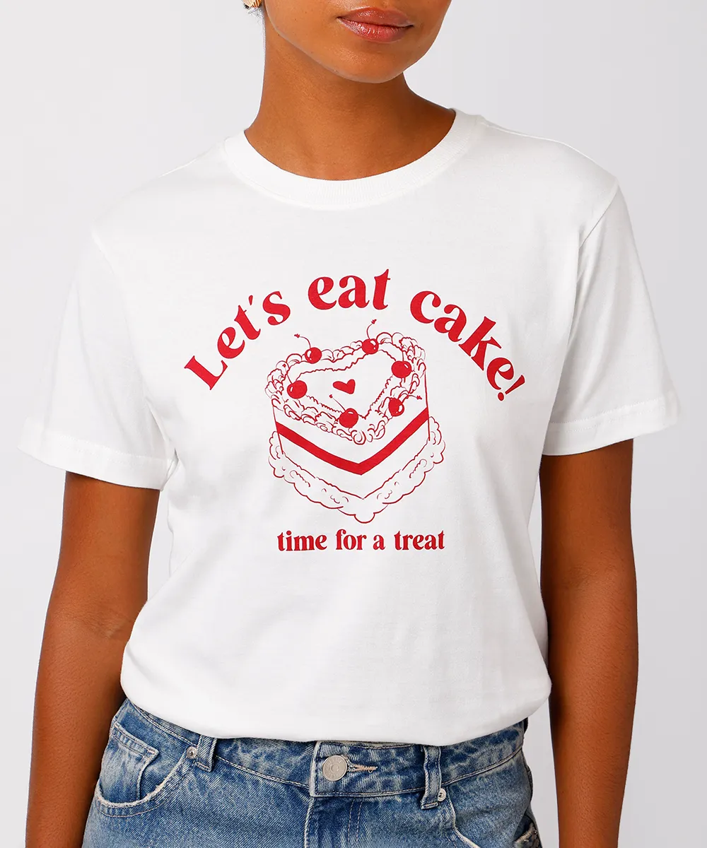 camiseta feminina de algodão lets eat cake mindset off white — foto 2