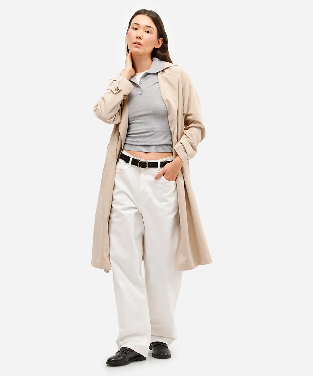 polo feminina de tricot cinza — foto 4