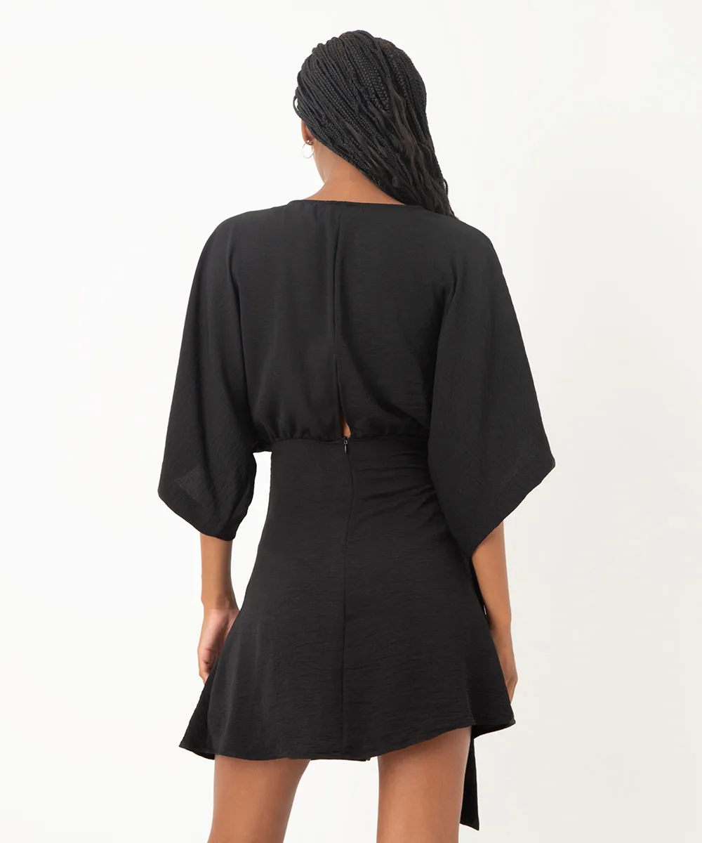 vestido transpassado curto preto — foto 2