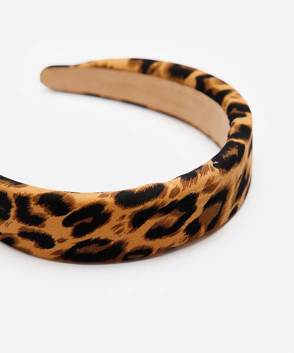 tiara de cabelo animal print bege — foto 3