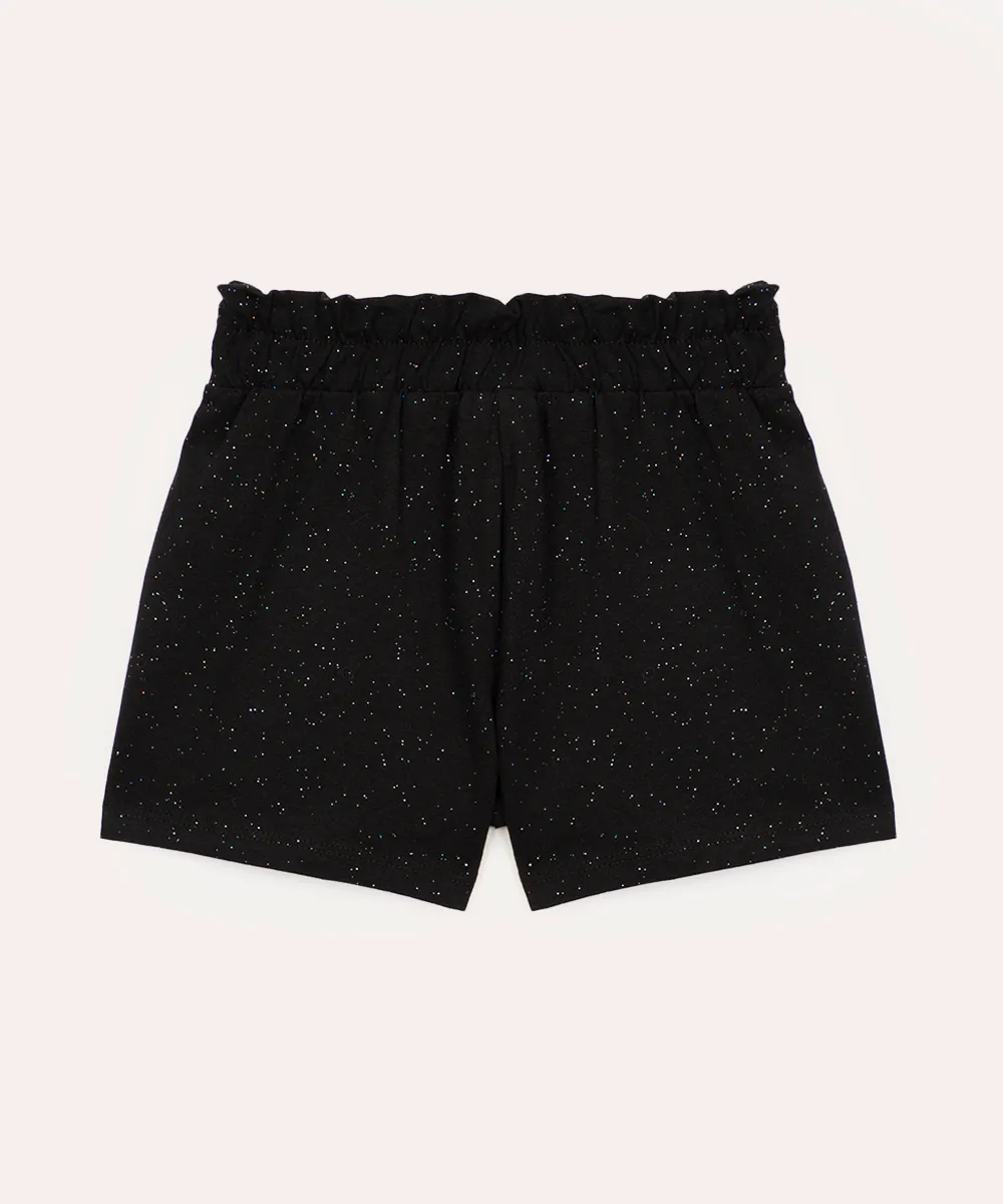 short infantil clochard glitter preto — foto 3