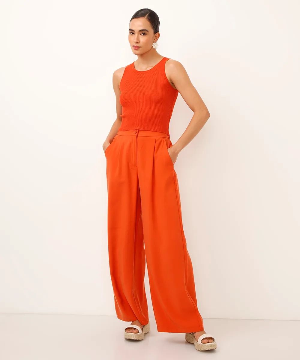 cropped de tricot canelado laranja — foto 3