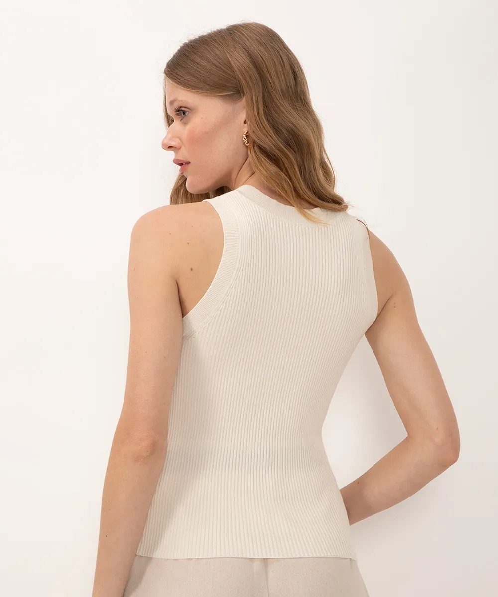 regata de tricot alça média off white — foto 2