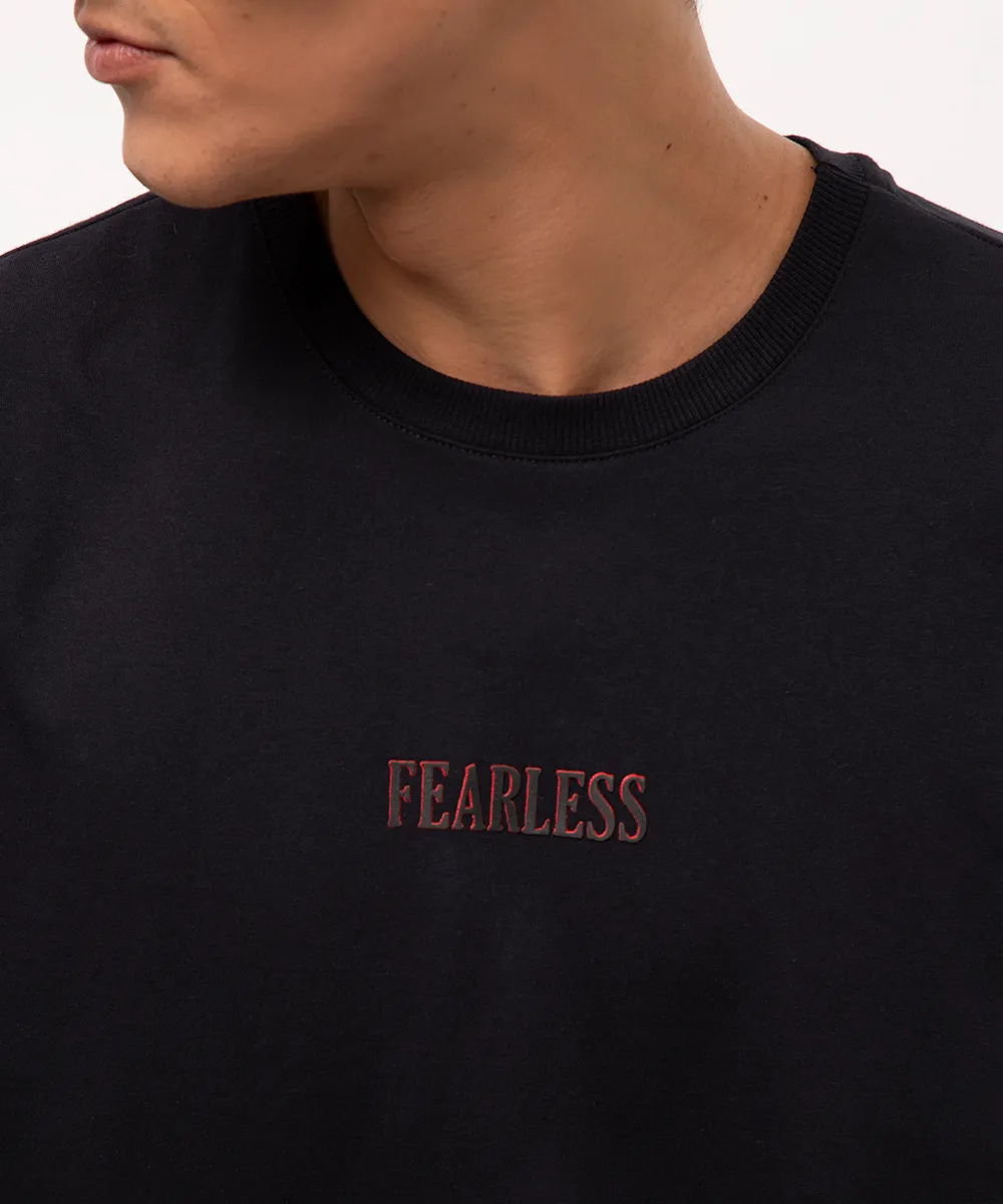 camiseta de algodão manga curta fearless preto — foto 2