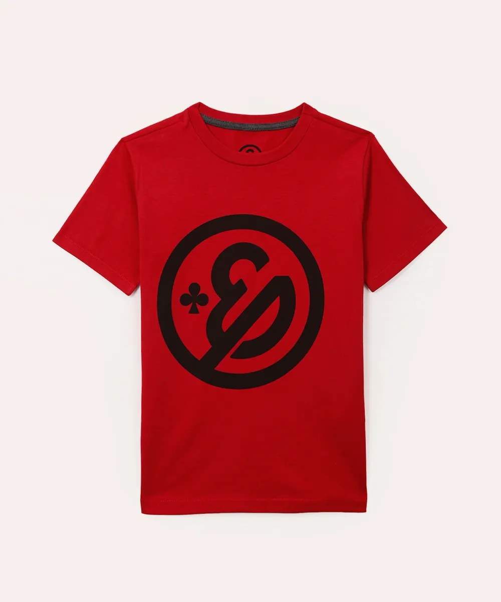 camiseta de algodão infantil enaldinho vermelho