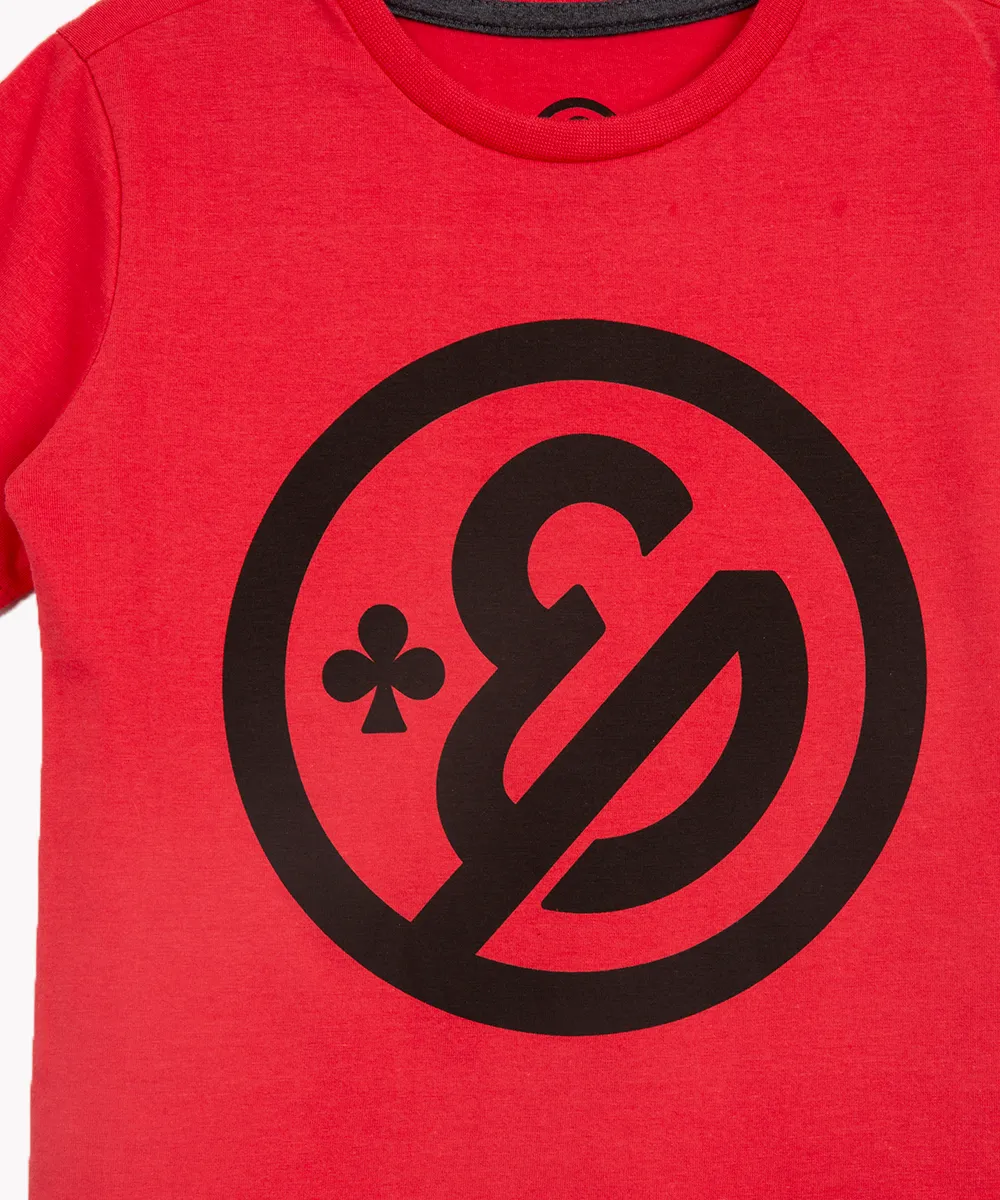 camiseta infantil de algodão enaldinho manga curta vermelho — foto 2
