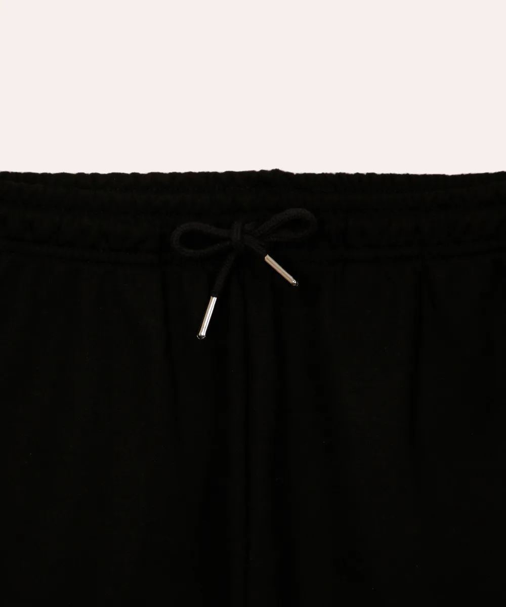 short de moletom juvenil cós com elástico e bolsos preto — foto 3