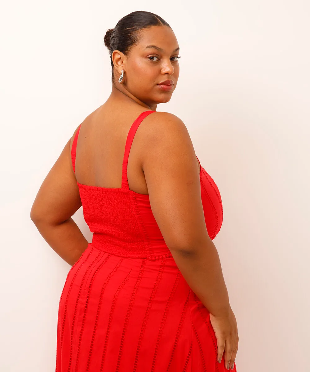 cropped de laise alça fina plus size vermelho — foto 2