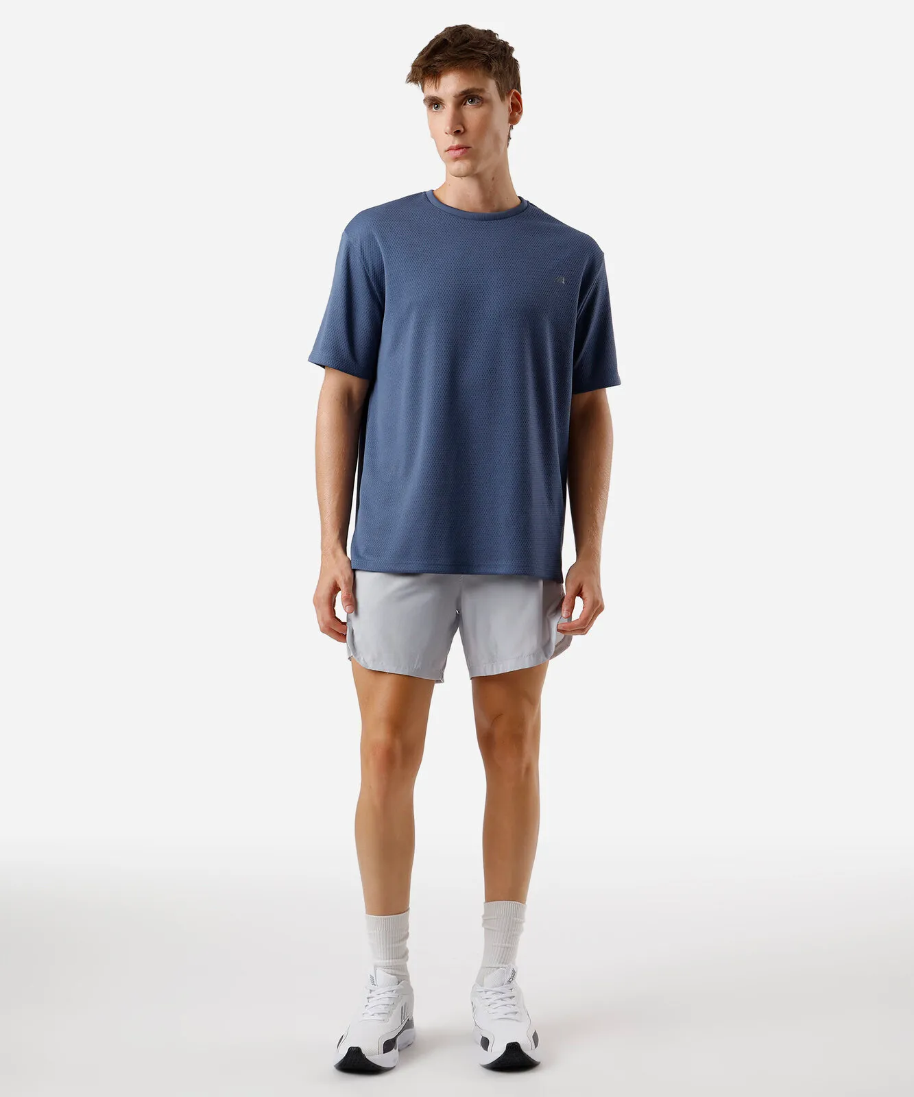 camiseta esportiva masculina texturizada azul — foto 3