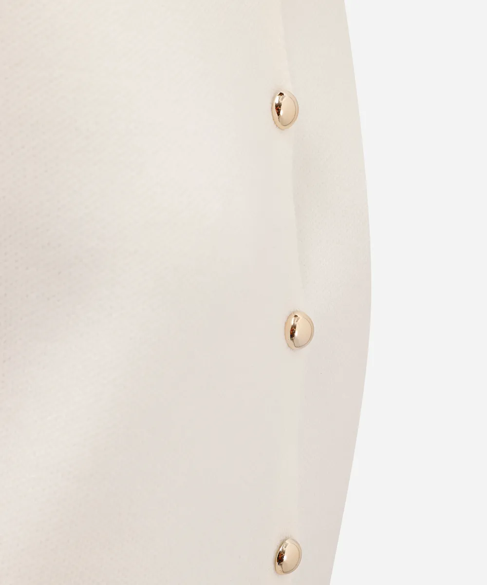 colete feminino de tricot com botões off white — foto 4