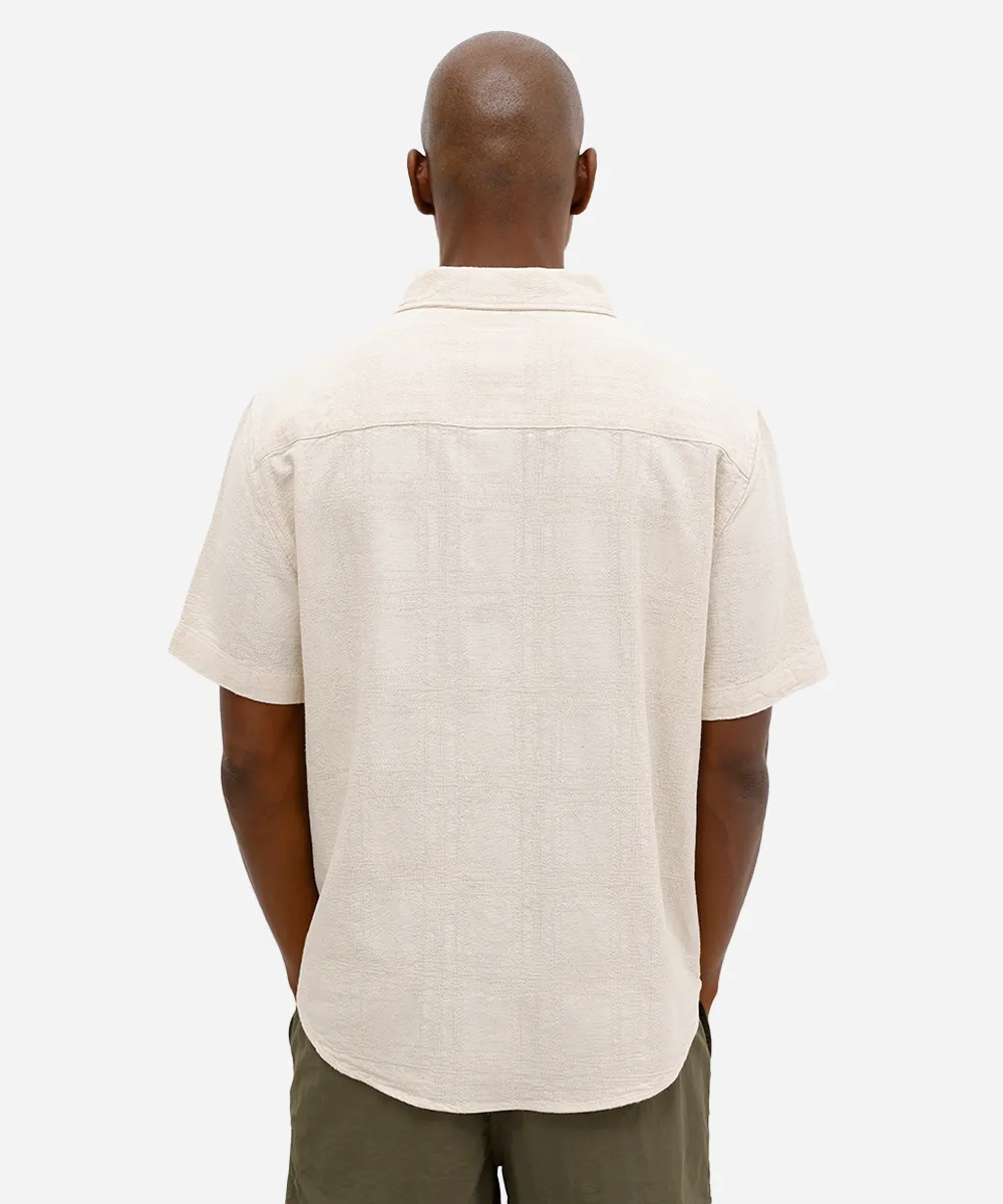 camisa masculina de algodão texturizada off white — foto 2