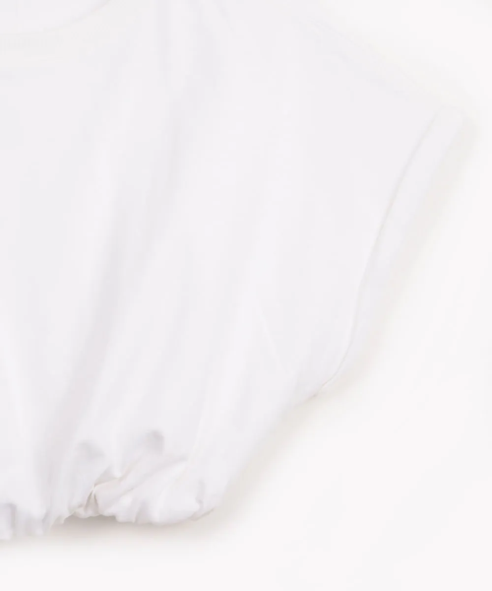 cropped de algodão juvenil balonê manga curta off white — foto 4