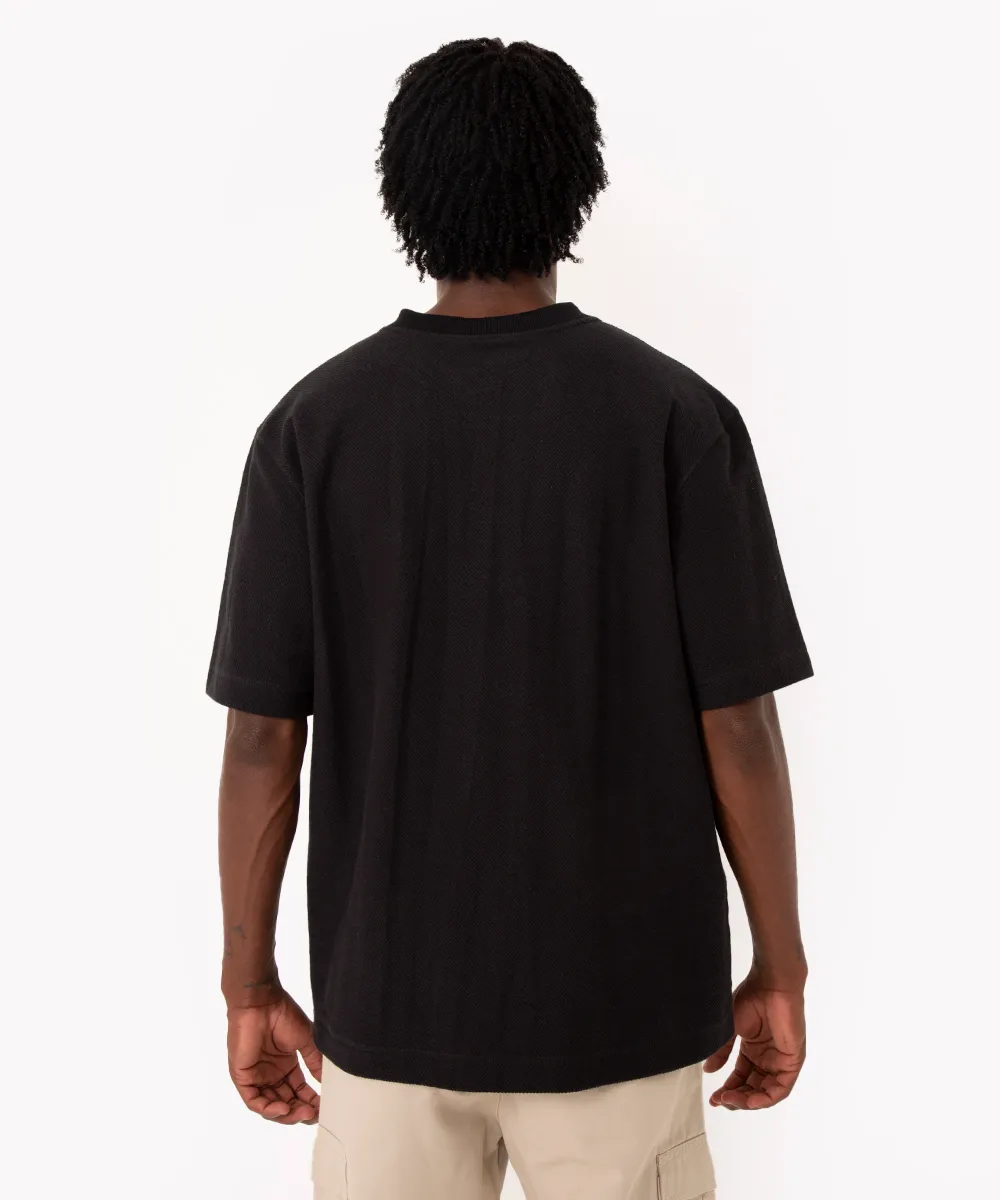 camiseta de algodão oversized manga curta preta — foto 2