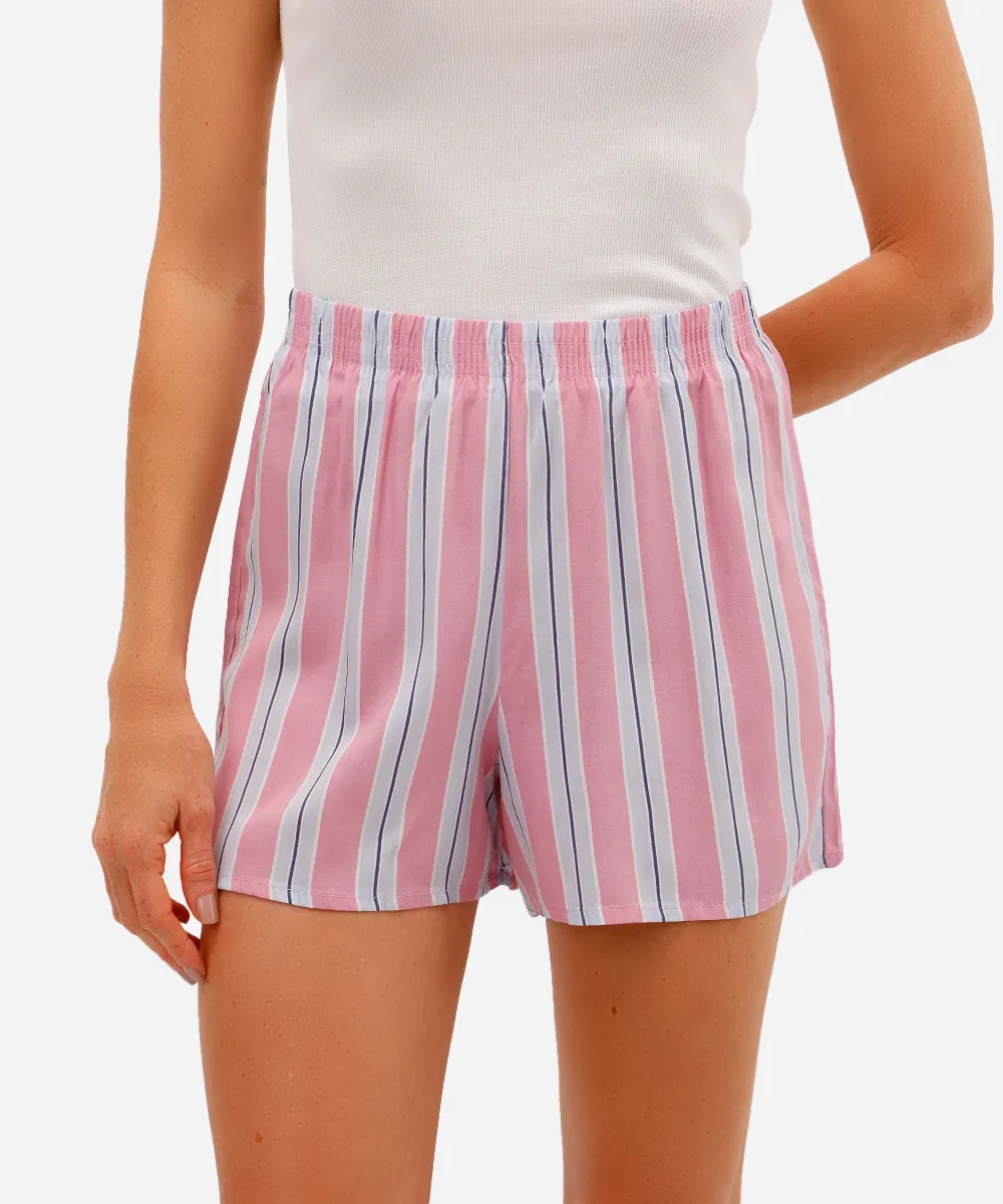 short de pijama feminino avulso em viscose listrado rosa — foto 2