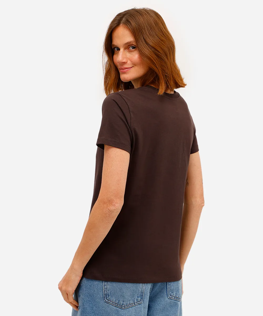 camiseta feminina de algodão garfield marrom — foto 4