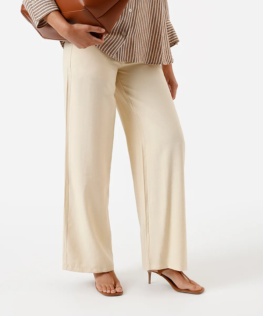 calça de alfaiataria feminina com viscose amarela — foto 2