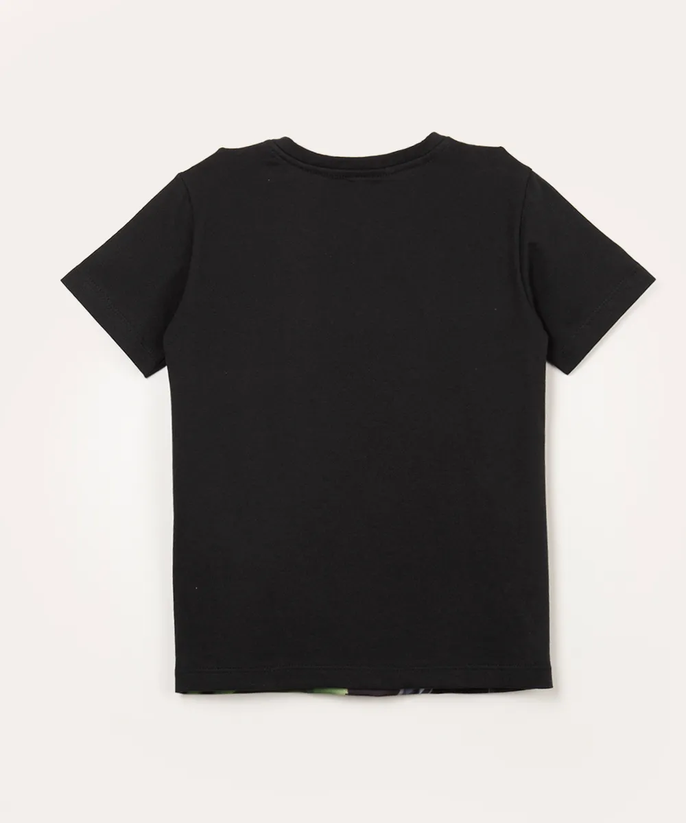 camiseta infantil manga curta os vingadores preta — foto 3