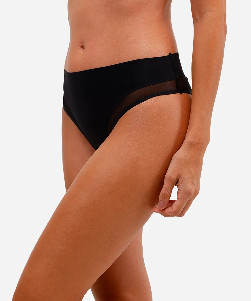 calcinha biquíni feminina com tule cintura alta preta — foto 2