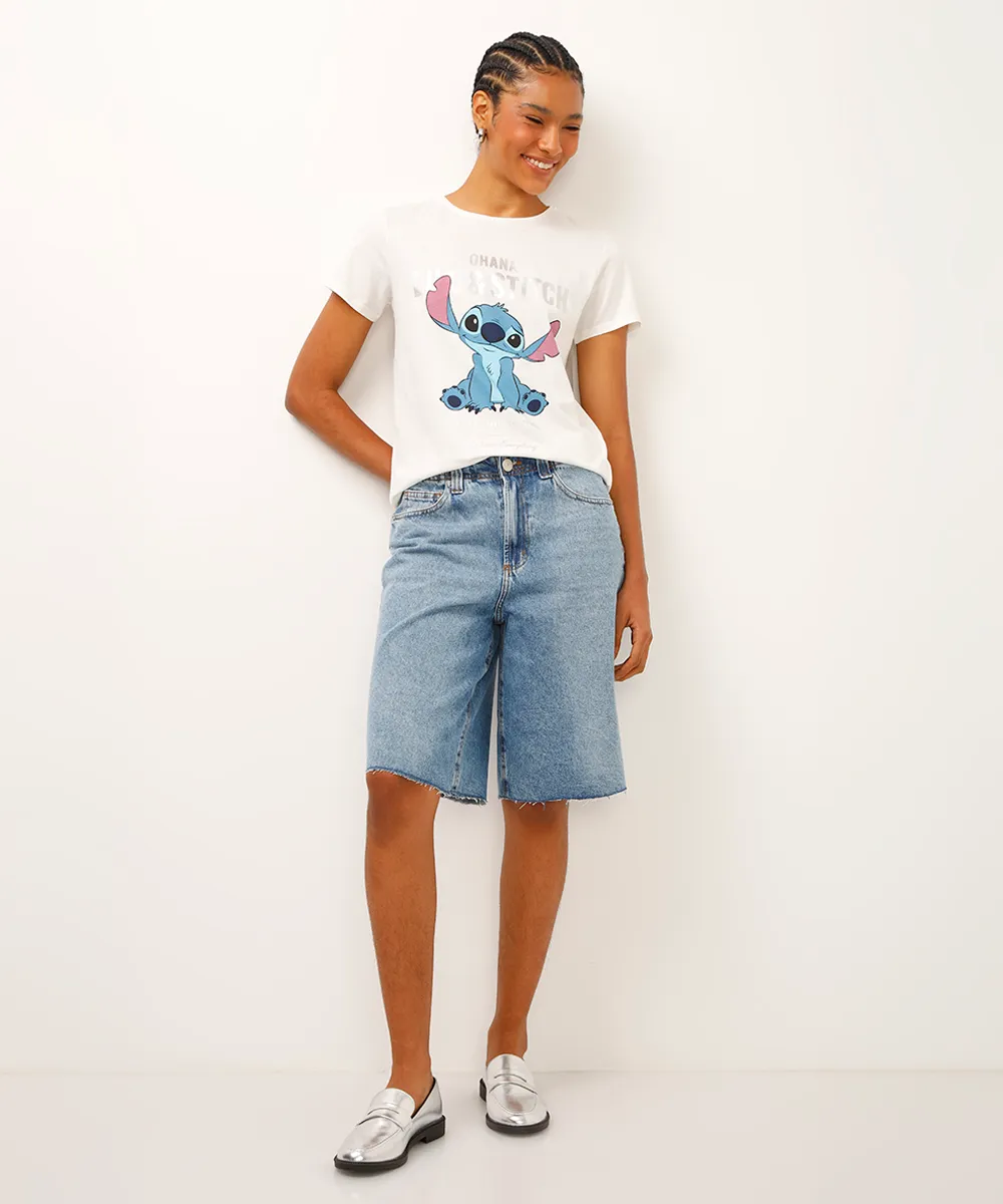 camiseta de algodão stitch off white — foto 3