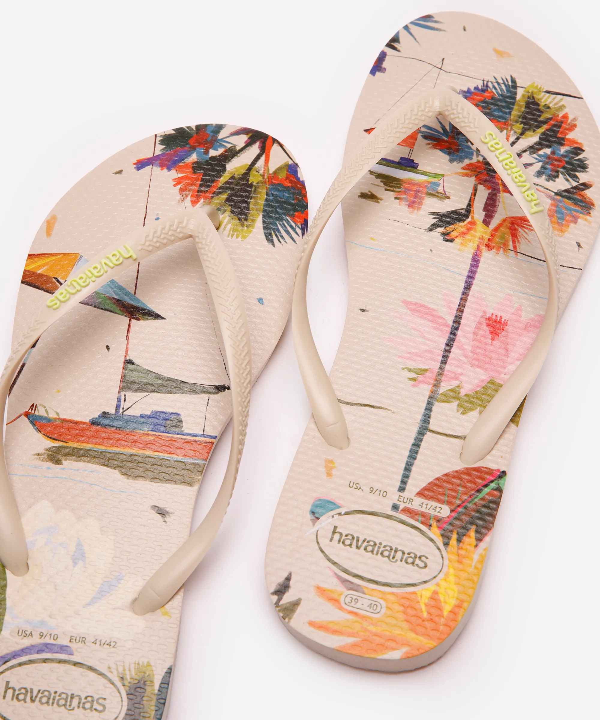 chinelo havaianas slim summer bliss floral bege — foto 5